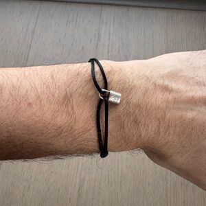 Louis Vuitton Genuine Authentic Silver Lockit Bracelet, Sterling Silver Black.